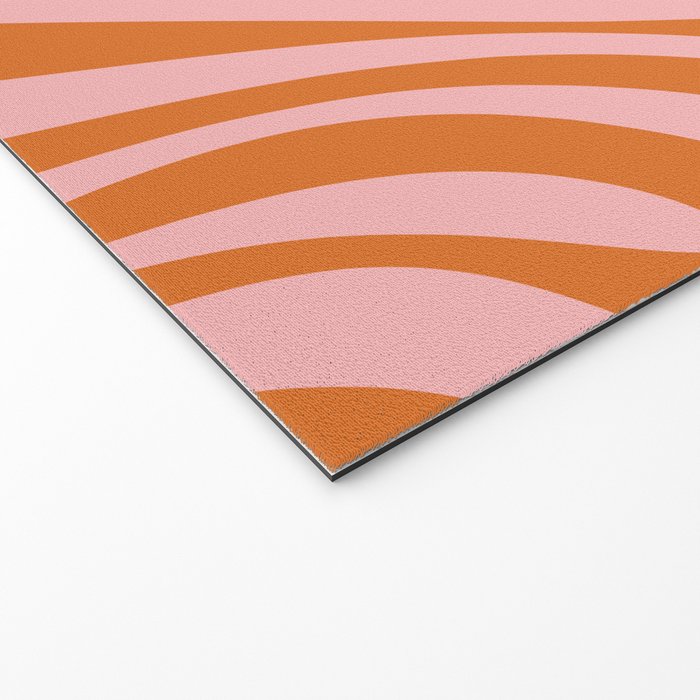 Wavy Loops Retro Abstract Pattern Pink Orange Welcome Mat Gallery Image 2