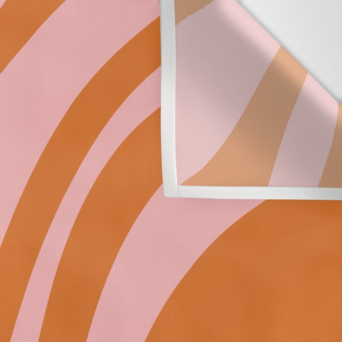 Wavy Loops Retro Abstract Pattern Pink Orange Wall Tapestry Gallery Image 3