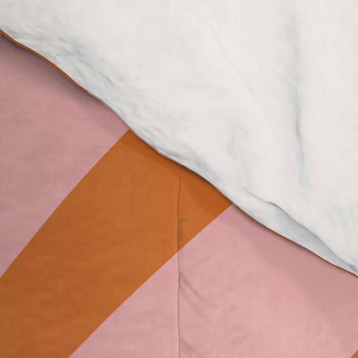 Wavy Loops Retro Abstract Pattern Pink Orange Comforter Gallery Image 4