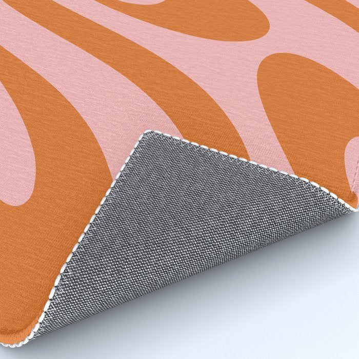 Wavy Loops Retro Abstract Pattern Pink Orange Rug Gallery Image 4