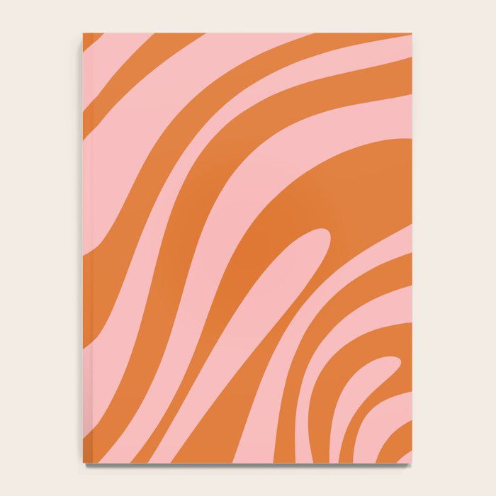 Wavy Loops Retro Abstract Pattern Pink Orange Notebook Gallery Image 4