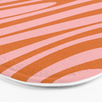 Wavy Loops Retro Abstract Pattern Pink Orange Bath Mat Gallery Image 3
