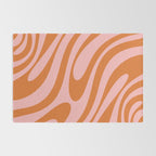 Wavy Loops Retro Abstract Pattern Pink Orange Rug Gallery Image 2