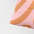Wavy Loops Retro Abstract Pattern Pink Orange Pillow Sham Gallery Image 4