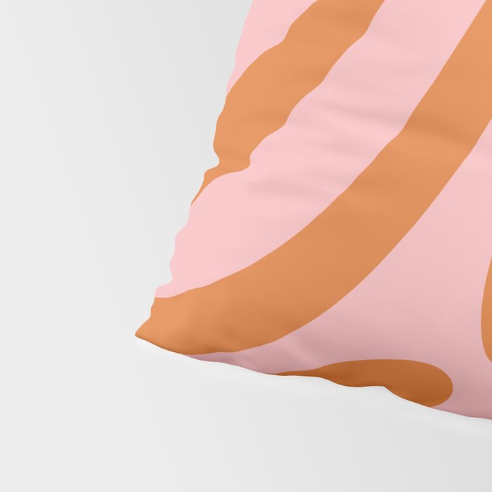 Wavy Loops Retro Abstract Pattern Pink Orange Pillow Sham Gallery Image 4