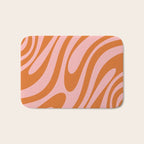 Wavy Loops Retro Abstract Pattern Pink Orange Bath Mat Gallery Image 1