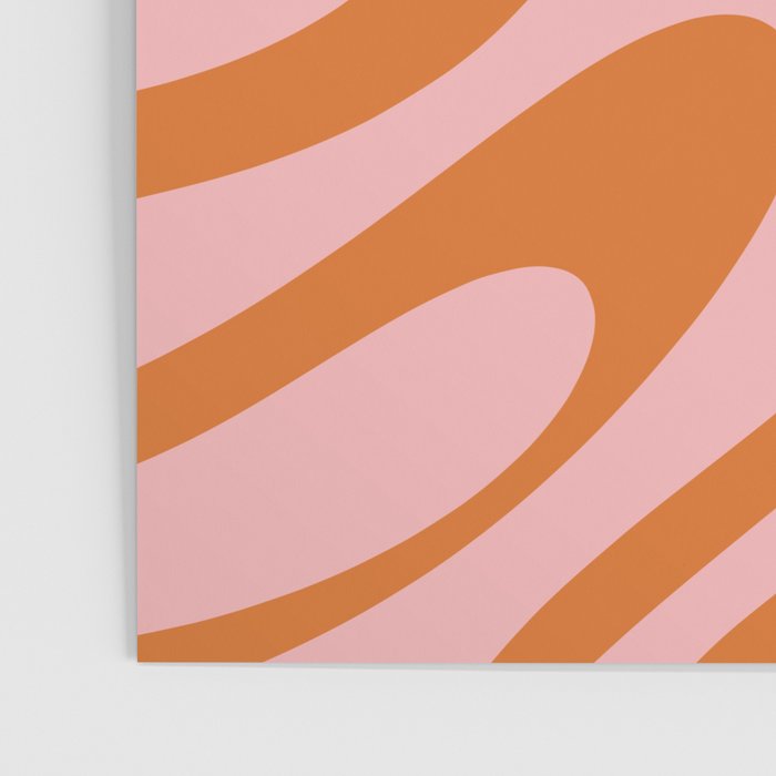 Wavy Loops Retro Abstract Pattern Pink Orange Poster Gallery Image 3