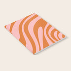 Wavy Loops Retro Abstract Pattern Pink Orange Notebook Gallery Image 2