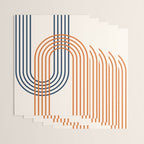 Geometric Lines Rainbow Abstract 5.1 in Navy Blue and Orange Wrapping Paper Gallery Image 3