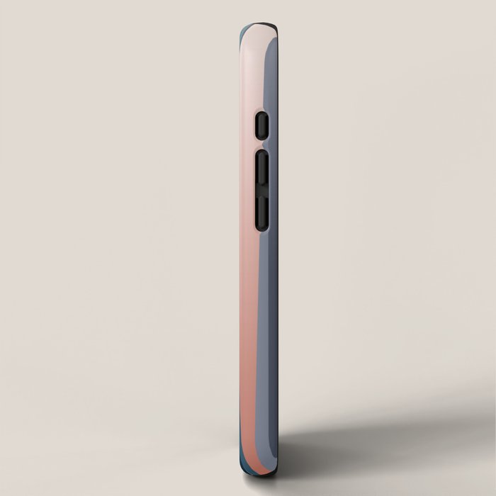 Stripes Abstract, Navy, Teal, Coral Pink iPhone Case Gallery Image 2