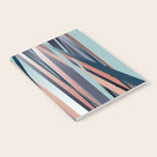 Stripes Abstract, Navy, Teal, Coral Pink Notebook Gallery Image 2
