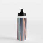 Stripes Abstract, Navy, Teal, Coral Pink Water Bottle Gallery Image 3