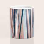 Stripes Abstract, Navy, Teal, Coral Pink Coffee Mug Gallery Image 4