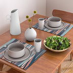 Stripes Abstract, Navy, Teal, Coral Pink Placemat Gallery Image 2