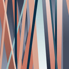 Stripes Abstract, Navy, Teal, Coral Pink Coffee Mug Gallery Image 2
