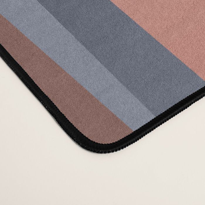 Stripes Abstract, Navy, Teal, Coral Pink Desk Mat Gallery Image 4