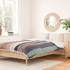Stripes Abstract, Navy, Teal, Coral Pink Duvet Cover Gallery Image 2