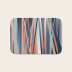 Stripes Abstract, Navy, Teal, Coral Pink Bath Mat Gallery Image 1
