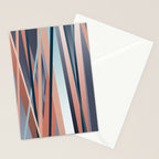 Stripes Abstract, Navy, Teal, Coral Pink Stationery Card Gallery Image 2