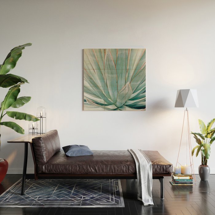 Minimalist Agave Wood Wall Art Gallery Image 2