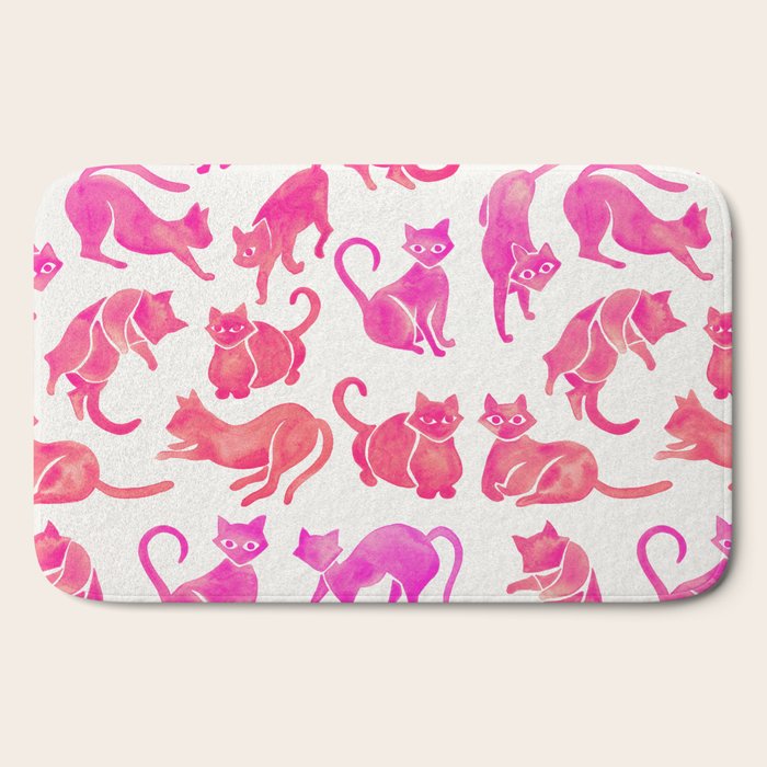 Cat Positions - Pink OmbrÃ© Palette Bath Mat Gallery Image 2