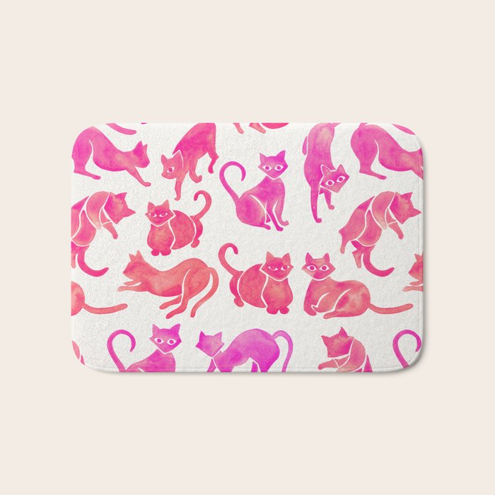 Cat Positions - Pink OmbrÃ© Palette Bath Mat Gallery Image 1