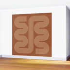 Geometric Lines in Terracotta and Beige 76 (Mid century Midern Rainbow Abstract) Wall Mural Gallery Image 2