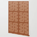 Geometric Lines in Terracotta and Beige 76 (Mid century Midern Rainbow Abstract) Wallpaper Gallery Image 2