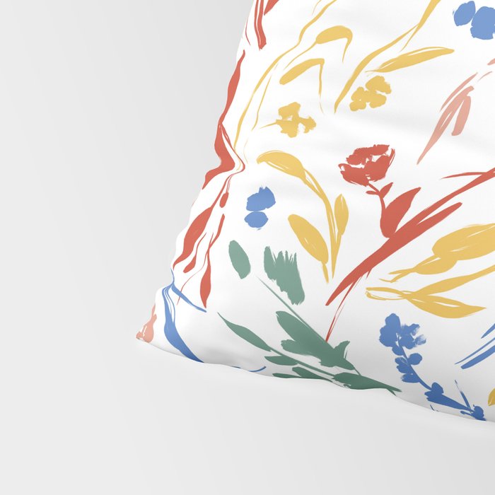 Wild colorful flowery meadow Pillow Sham Gallery Image 4
