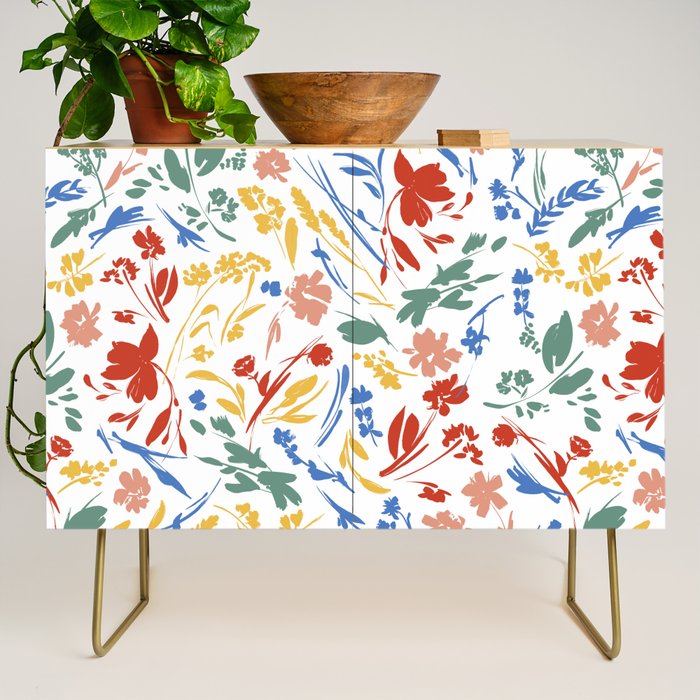 Wild colorful flowery meadow Credenza Gallery Image 1