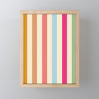 Retro French Rainbow Stripes Mini Art Print Gallery Image 1