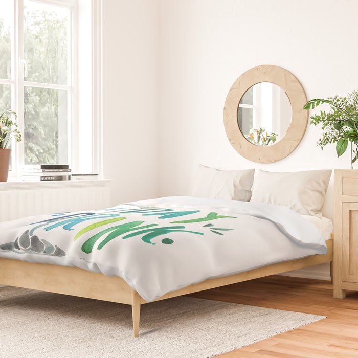 What a Day for a Day Drink - Blue & Green Palette Duvet Cover Gallery Image 2