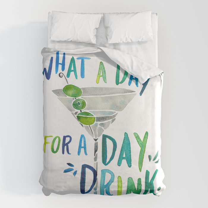 What a Day for a Day Drink - Blue & Green Palette Duvet Cover Gallery Image 6