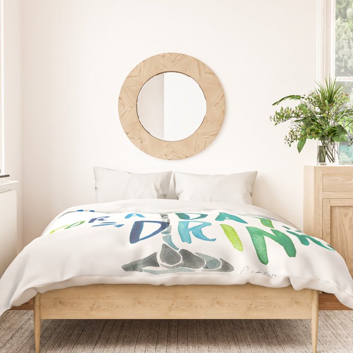 What a Day for a Day Drink - Blue & Green Palette Duvet Cover Gallery Image 3
