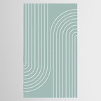 Minimal Line Curvature VII Sage Green Mid Century Modern Arch Abstract Tablecloth Gallery Image 2