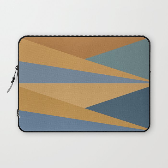 Geometric Triangles IX Blue and Orange Laptop Sleeve Gallery Image 1