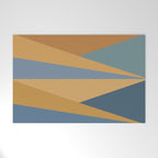 Geometric Triangles IX Blue and Orange Welcome Mat Gallery Image 1