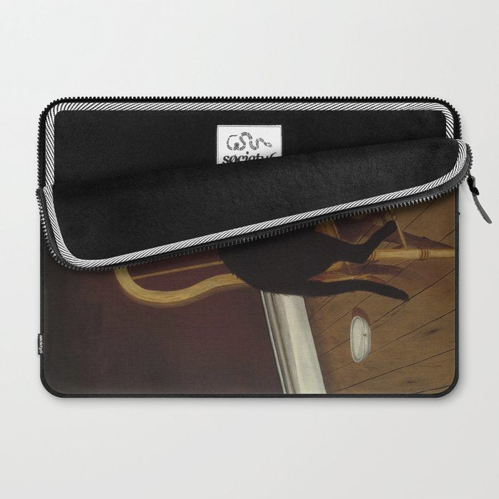 Black Cat on a Chair - Andrew L. von Wittkamp 1850-1875 Laptop Sleeve Gallery Image 2