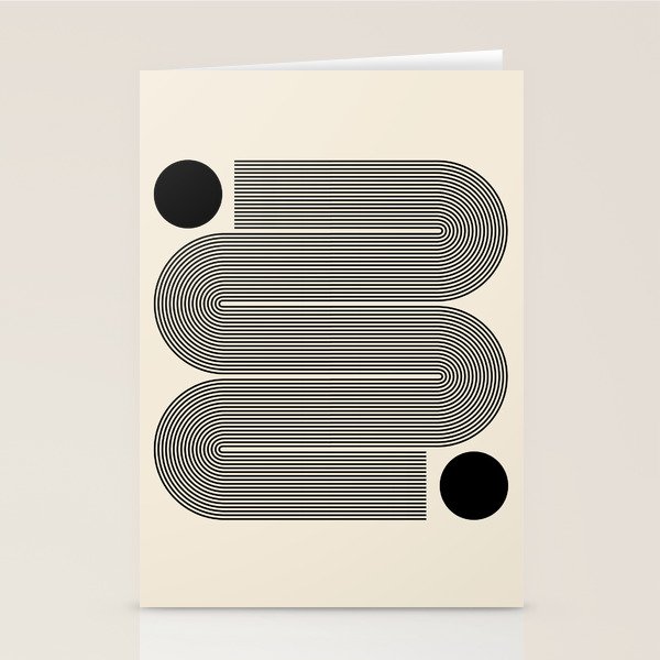 Abstraction_LINE_BLACK_DOT_VISUAL_ART_Minimlism_001A Stationery Card Gallery Image 1
