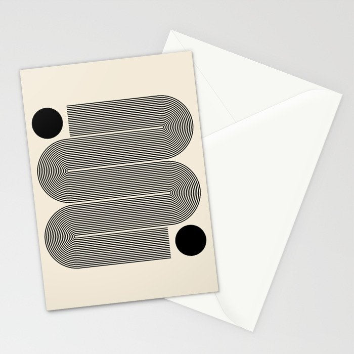 Abstraction_LINE_BLACK_DOT_VISUAL_ART_Minimlism_001A Stationery Card Gallery Image 2