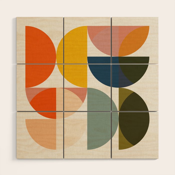 abstract geometry color 4 Wood Wall Art Gallery Image 1