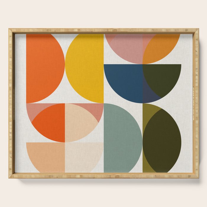 abstract geometry color 4 Serving Tray Gallery Image 1