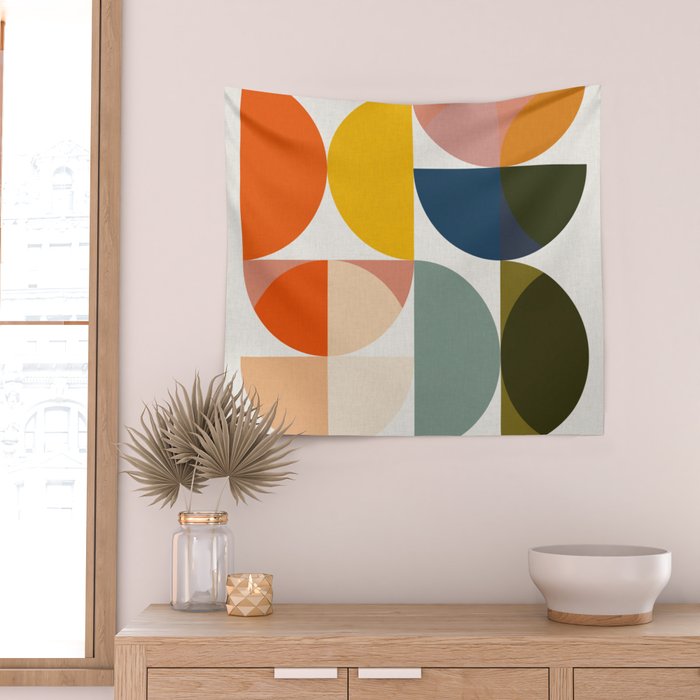 abstract geometry color 4 Wall Tapestry Gallery Image 2