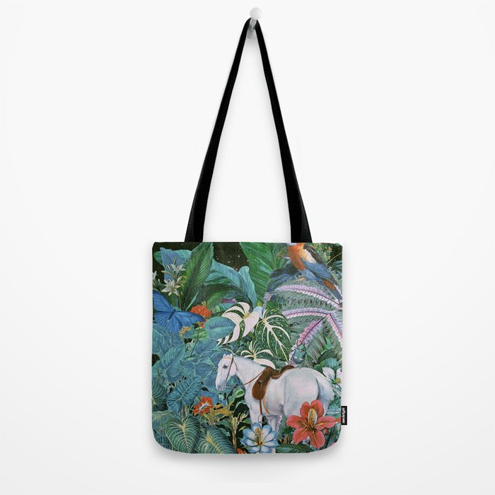 Botania I - Tropical Vintage Style Botanical Collage Tote Bag Gallery Image 2