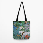Botania I - Tropical Vintage Style Botanical Collage Tote Bag Gallery Image 2