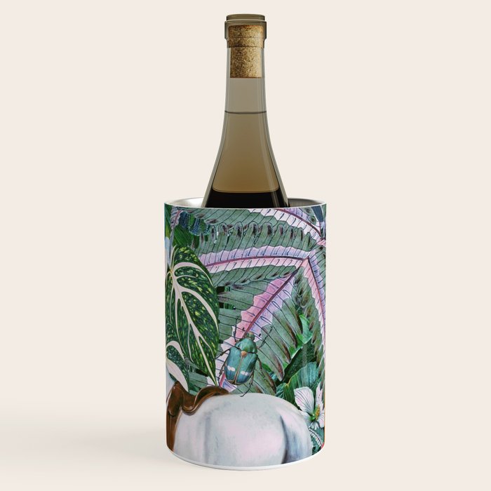 Botania I - Tropical Vintage Style Botanical Collage Wine Chiller Gallery Image 3