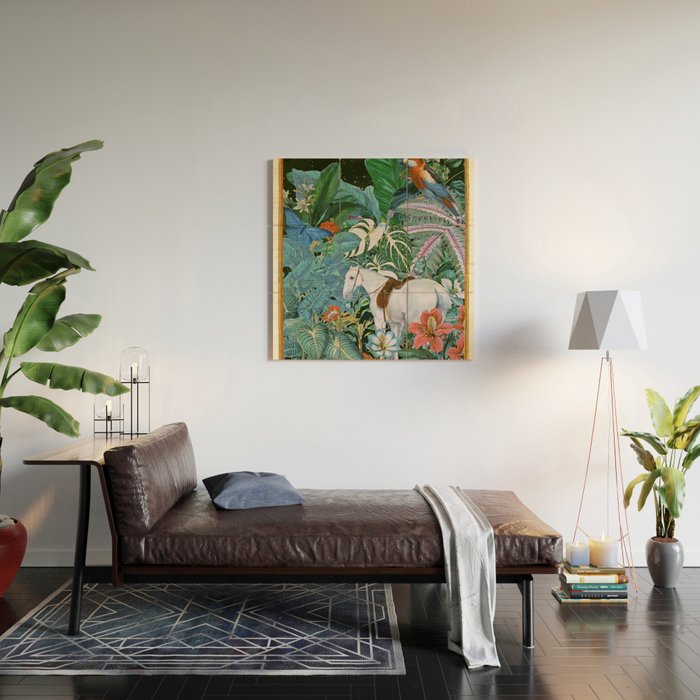 Botania I - Tropical Vintage Style Botanical Collage Wood Wall Art Gallery Image 2