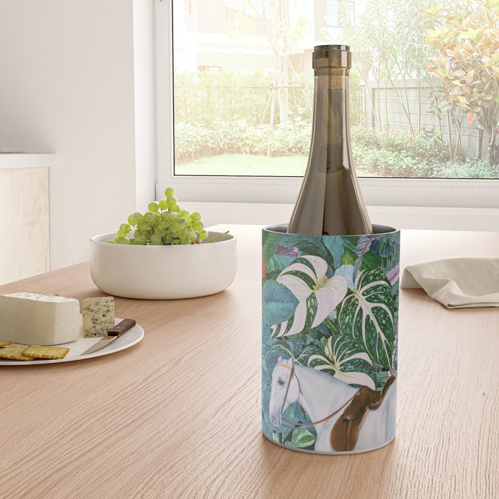 Botania I - Tropical Vintage Style Botanical Collage Wine Chiller Gallery Image 4