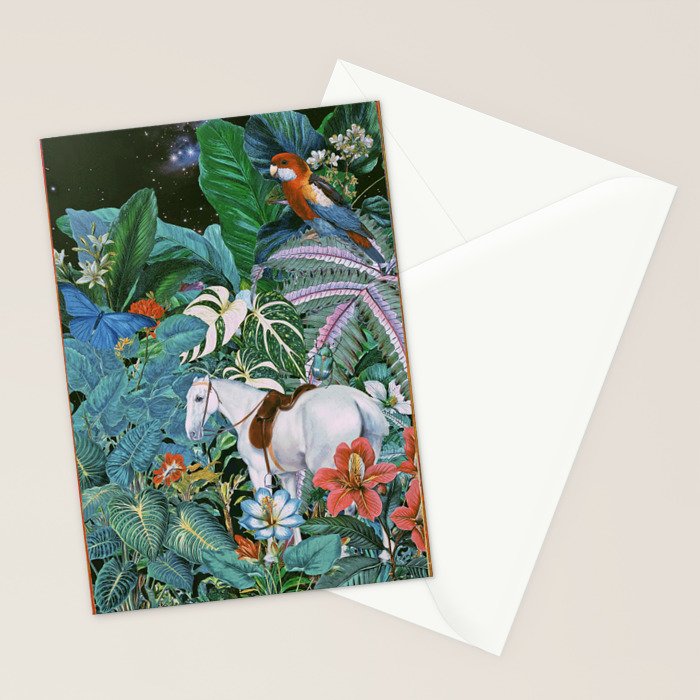 Botania I - Tropical Vintage Style Botanical Collage Stationery Card Gallery Image 2