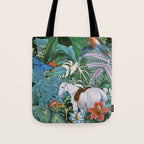 Botania I - Tropical Vintage Style Botanical Collage Tote Bag Gallery Image 1